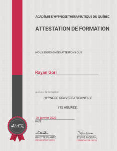 Diplôme hypnose conversationnelle hypno-alchimiste