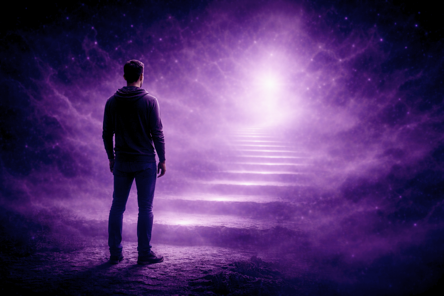 Clichés méditation — apaisement du mental et clarté intérieure, lumière violette sobre — Rayan Gori, Hypno-Alchimiste